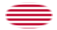 Drapeau Sons of Liberty (USA v. 1765, 13 bandes) en vignette ovale