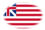 Drapeau Grand Union (USA 1775-1777) en vignette ovale