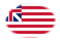 Drapeau Grand Union (USA 1775-1777) en vignette ovale