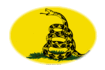 Drapeau Gadsden (USA v. 1775) en vignette ovale