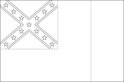 Contour du drapeau Blood-Stained Banner (États confédérés 1865) à colorier