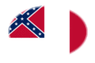 Drapeau Blood-Stained Banner (États confédérés 1865) en vignette ovale