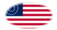Drapeau États-Unis 37 étoiles (1867-1877) en vignette ovale