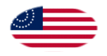 Drapeau États-Unis 37 étoiles (1867-1877) en vignette ovale