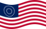 Drapeau États-Unis 37 étoiles (1867-1877) flottant statique