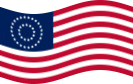 Drapeau États-Unis 37 étoiles (1867-1877) flottant statique