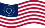 Drapeau États-Unis 37 étoiles (1867-1877) flottant statique