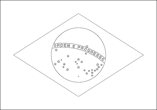 Contour du drapeau Brésil à colorier
