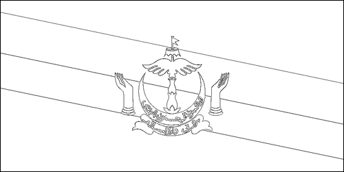 Contour du drapeau Brunei Darussalam à colorier