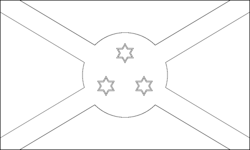Contour du drapeau Burundi à colorier
