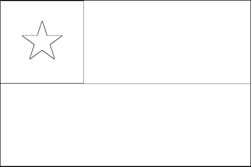 Contour du drapeau Chili à colorier