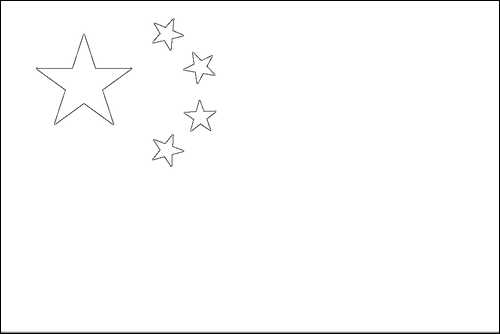 Contour du drapeau Chine à colorier