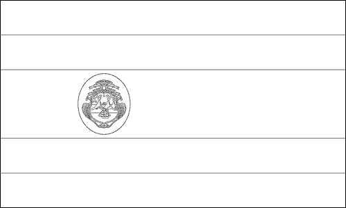 Contour du drapeau Costa Rica à colorier