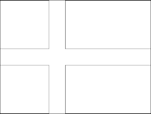 Contour du drapeau Danemark à colorier