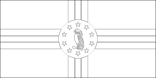 Contour du drapeau Dominique à colorier