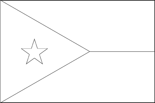 Contour du drapeau Djibouti à colorier