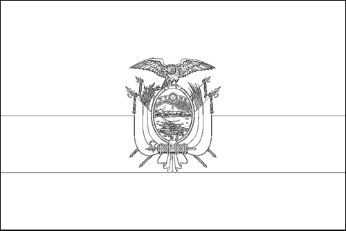 Contour du drapeau Équateur à colorier