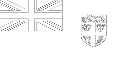 Contour du drapeau Fidji à colorier