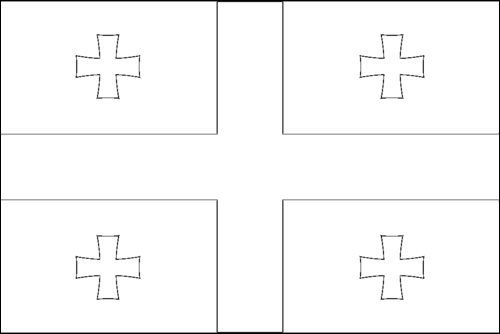 Contour du drapeau Géorgie à colorier
