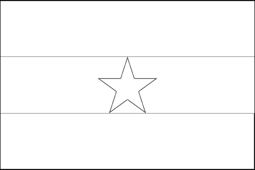 Contour du drapeau Ghana à colorier