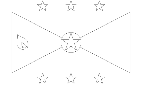 Contour du drapeau Grenade à colorier