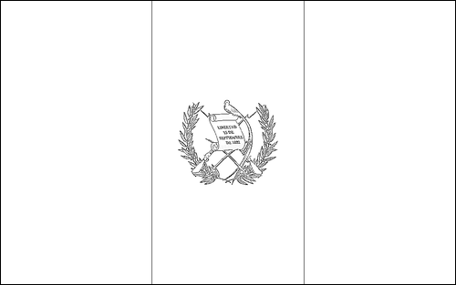 Contour du drapeau Guatemala à colorier