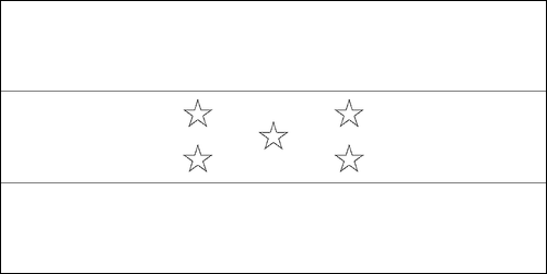 Contour du drapeau Honduras à colorier