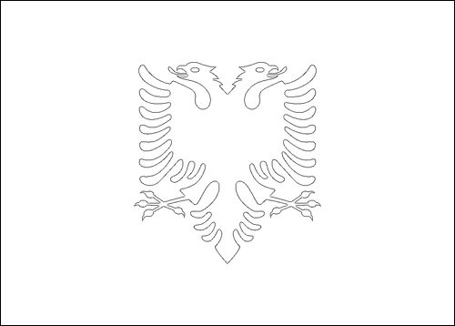 Contour du drapeau Albanie à colorier