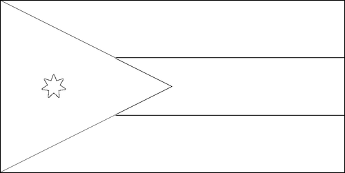 Contour du drapeau Jordanie à colorier