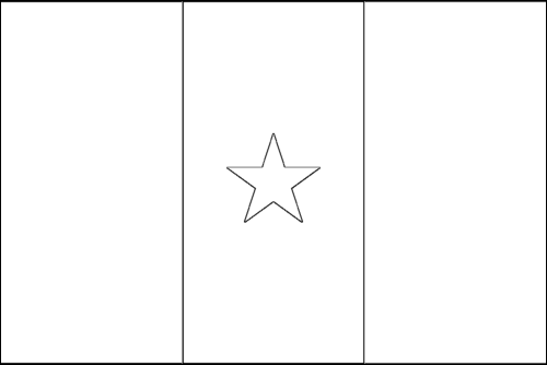 Contour du drapeau Cameroun à colorier