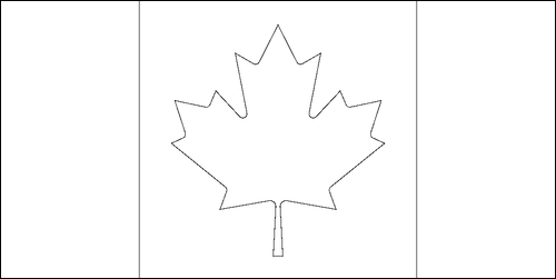 Contour du drapeau Canada à colorier