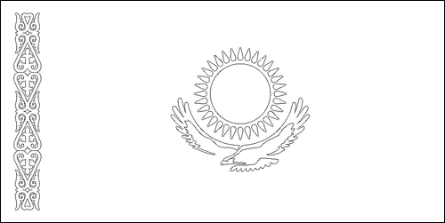 Contour du drapeau Kazakhstan à colorier