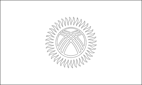 Contour du drapeau Kirghizistan à colorier