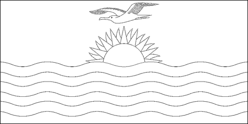 Contour du drapeau Kiribati à colorier