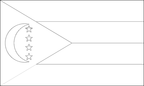 Contour du drapeau Comores à colorier