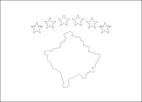 Contour du drapeau Kosovo à colorier