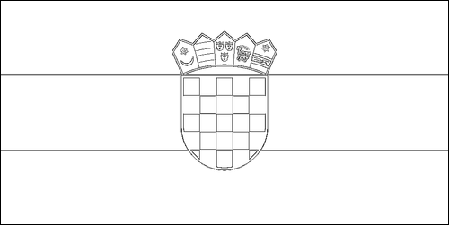 Contour du drapeau Croatie à colorier