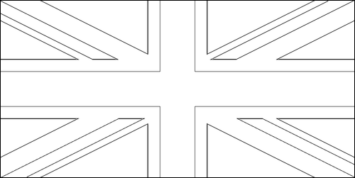 Contour du drapeau Grande-Bretagne à colorier