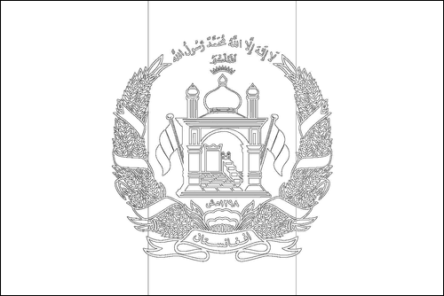 Contour du drapeau Afghanistan à colorier