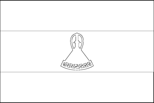 Contour du drapeau Lesotho à colorier