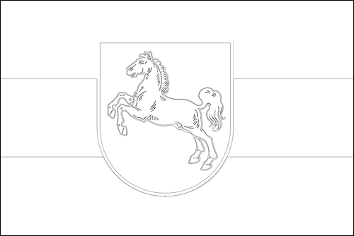 Contour du drapeau Basse-Saxe à colorier