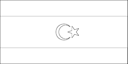 Contour du drapeau Libye à colorier