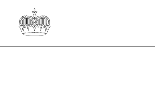 Contour du drapeau Liechtenstein à colorier