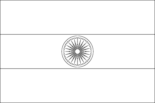 Contour du drapeau Inde à colorier