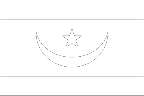 Contour du drapeau Mauritanie à colorier