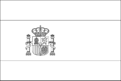 Contour du drapeau Espagne à colorier