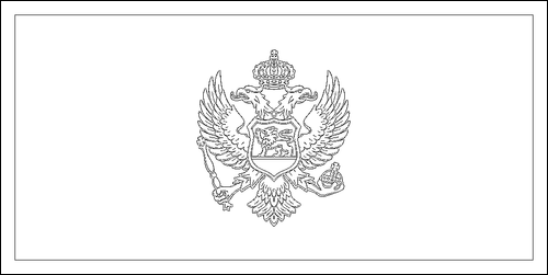 Contour du drapeau Monténégro à colorier