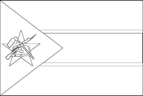 Contour du drapeau Mozambique à colorier