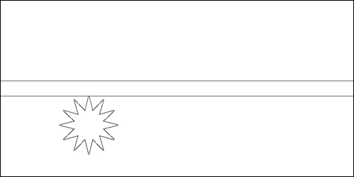 Contour du drapeau Nauru à colorier