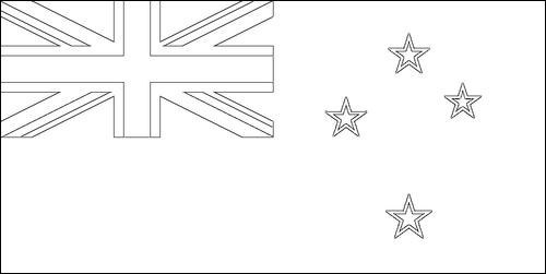 Contour du drapeau Nouvelle-Zélande à colorier